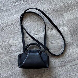 COS Fold Nano Crossbody Bag Leather in Black